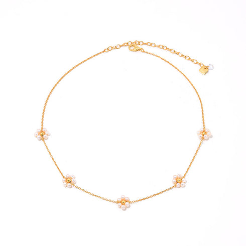 Daisy Delight Pearl Necklace - Zafari Studio Jewelry